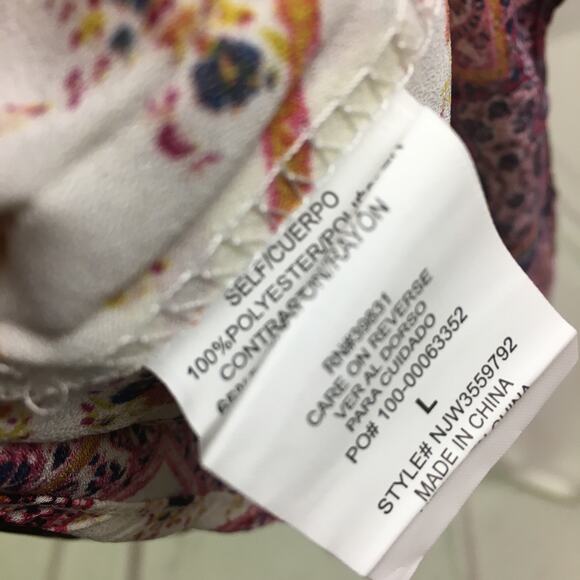 Rewind Floral Chevron Tee Maroon White Large - Picture 11 of 14